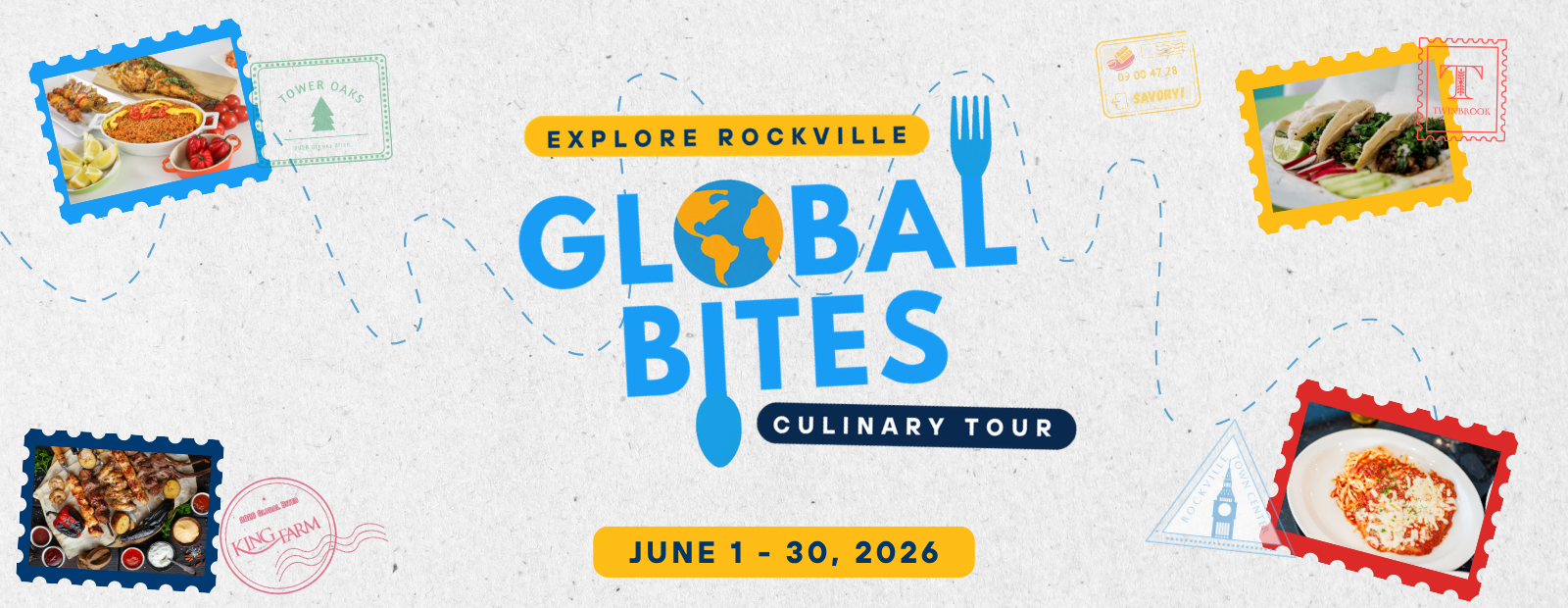 Explore Rockville Global Bites 2026 Culinary Tour - June 1-30, 2026