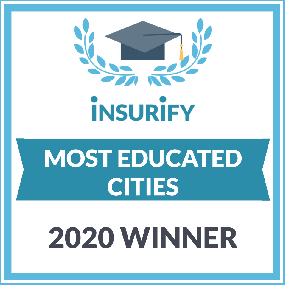 Rockville Wins 2020 Most Educated Cities Award from Insurify