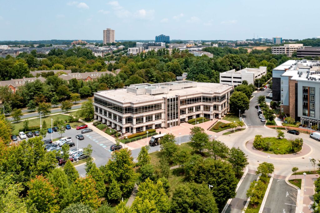 Aerial picture of building at 9707 Key West Avenue in Rockville