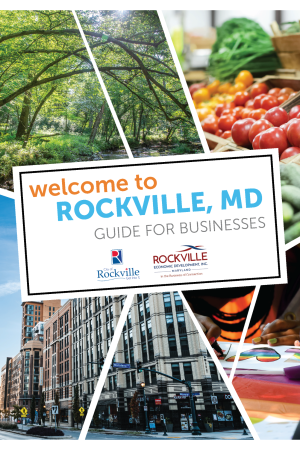 Cover page and hyperlink of the Rockville, MD Guide for Businesses